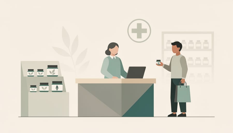Hands holding CBD muscle balm products in a Canadian wellness retail context